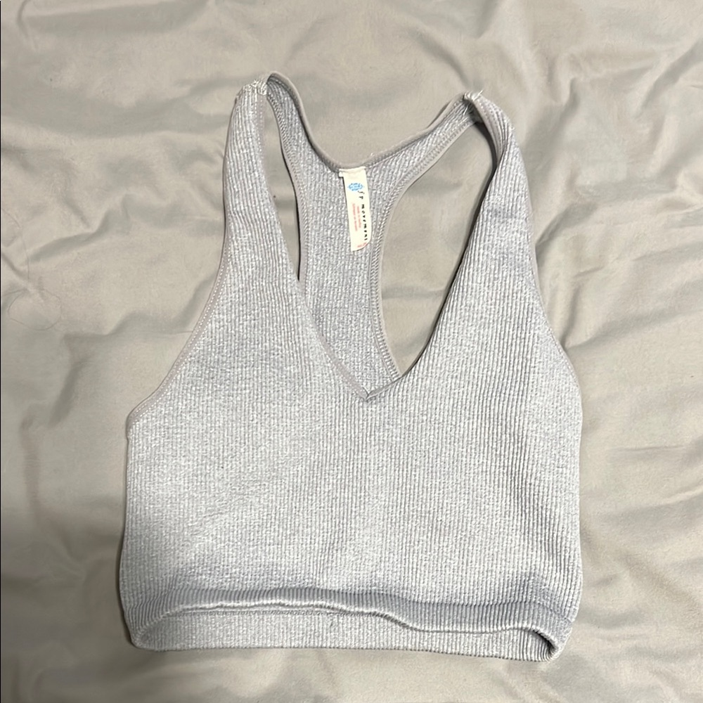 FP Movement by Free People Gray Ribbed Tank Top